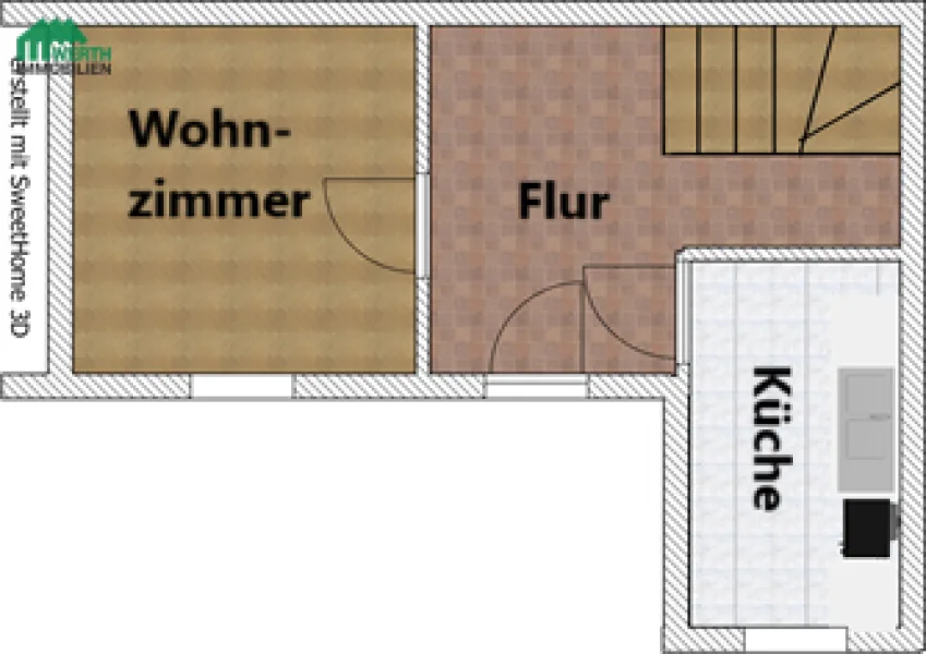 Grundriss-Skizze ehemalige Wg 2, Anbau EG