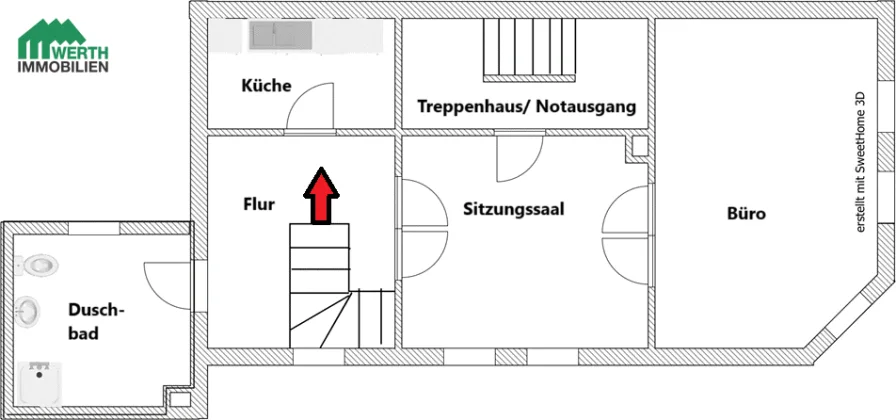 Grundriss-Skizze OG Gewerbe