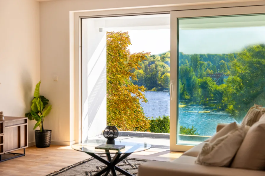 Seeblick Wohnzimmer - Wohnung kaufen in Mölln - "Am Wassertor" - Hochwertige 4-Zimmer-Wohnung mit Seeblick - Courtagefrei für Käufer