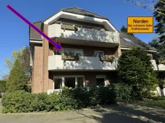 Bild der Immobilie: Auffallend helle 3-Zimmer-Wohnung mit großem Balkon in zentrumsnaher Wohnlage von Norden!