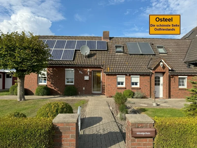 7914 Titelbild mit Ortsschild - Haus mieten in Osteel - Schön aufgeteilte und äußerst gepflegte Doppelhaushälfte mit Garage in ländlicher Lage von Osteel!