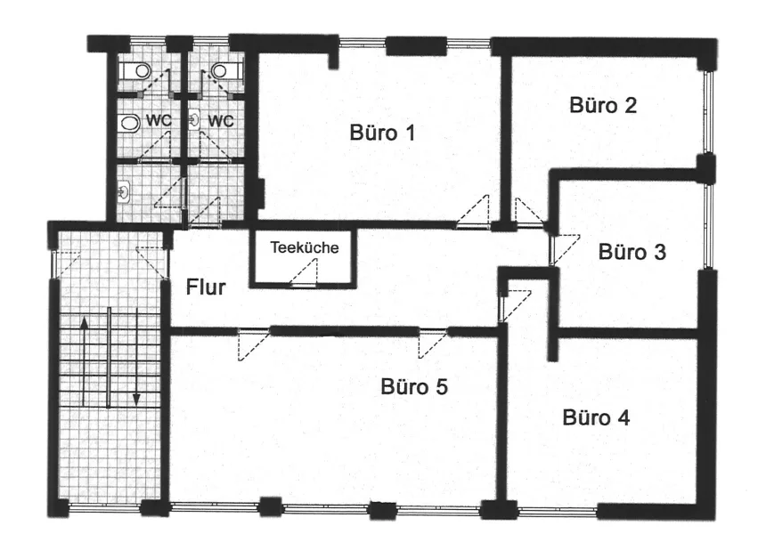 Grundriss Büroetage 1. OG