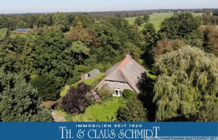 Traumhaftes Landhaus unter Reet - Haus kaufen in Ovelgönne - Traumhaftes Reetdach-Bauernhaus mit Scheune & 1,5 ha Grundstück in idyllischer Naturlage