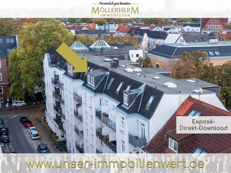 Titel - Wohnung kaufen in Hamburg - Jugendstil-Wohnung über den Dächern von Eimsbüttel