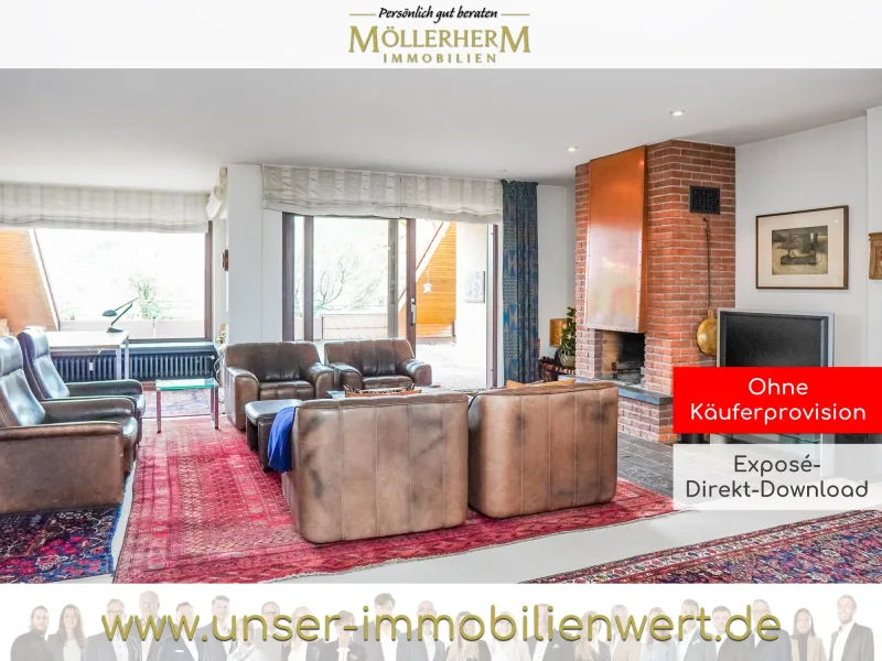 Wohnzimmer - Wohnung kaufen in Hameln - Penthousewohnung in einem gepflegten Mehrfamilienhaus im Klütviertel/ Hameln