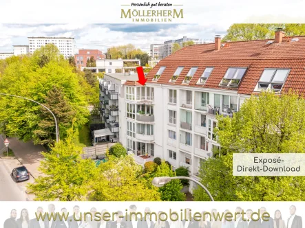 Hausansicht - Wohnung kaufen in Hamburg Jenfeld - Perfektes Stadtleben-Renovierte Eigentumswohnung mit viel Platz in Hamburg/Jenfeld