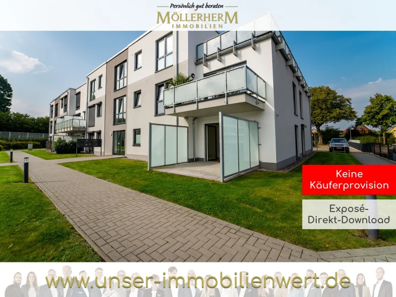 Terrassenansicht - Wohnung kaufen in Bad Schwartau - Barrierefreies Wohnen- Neuwertige 2-Zimmer-Wohnung in Bad Schwartau