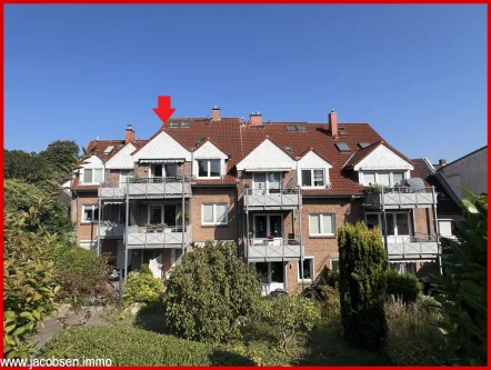 Südansicht - Wohnung kaufen in Schleswig - Direkt im Stadtzentrum - Attraktive Maisonettewohnung mit Balkon und Blick ins Grüne