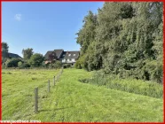 Blick vom östlichen Grundstücksteil Richtung Haus