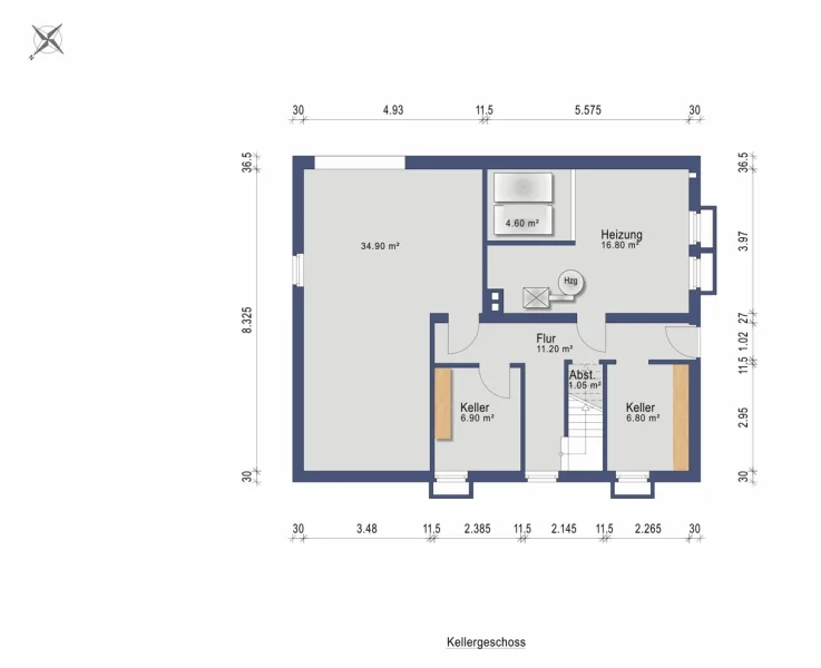 Einfamilienhaus Kellergeschoss (Darstellung und Maßangaben sind ohne Gewähr)