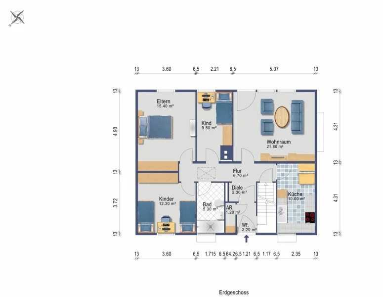 Einfamilienhaus (Darstellung und Maßangaben sind ohne Gewähr)