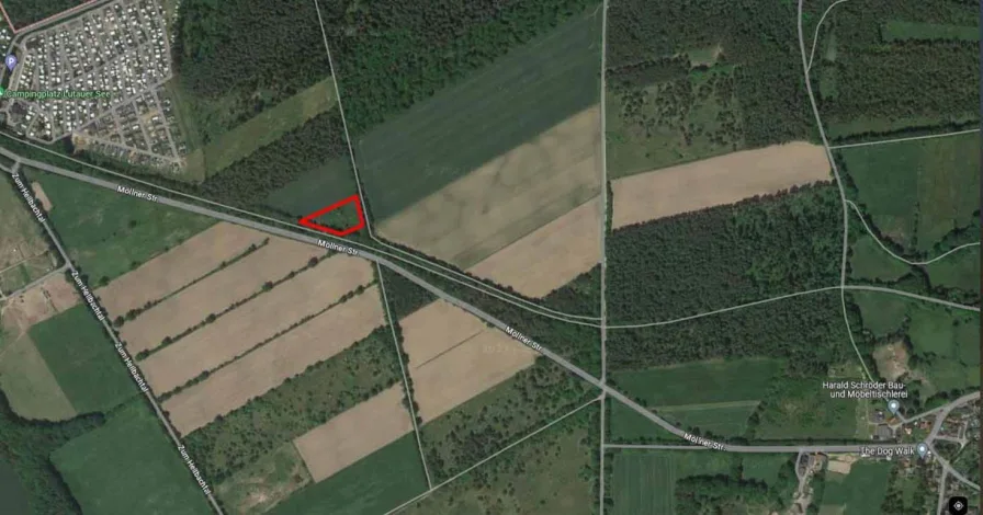 Luftbild Grst. eingezeichnet - Grundstück kaufen in Lehmrade , Holst - Grünland