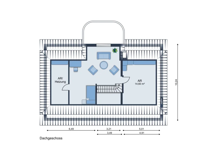 Möbliervorschlag Dachgeschoss