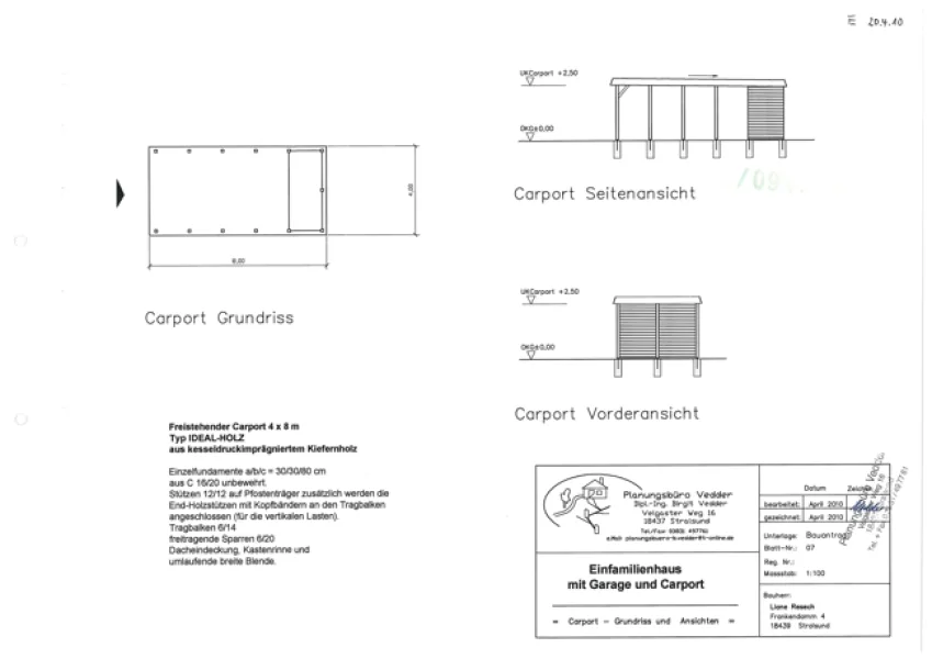 Carport Grundriss