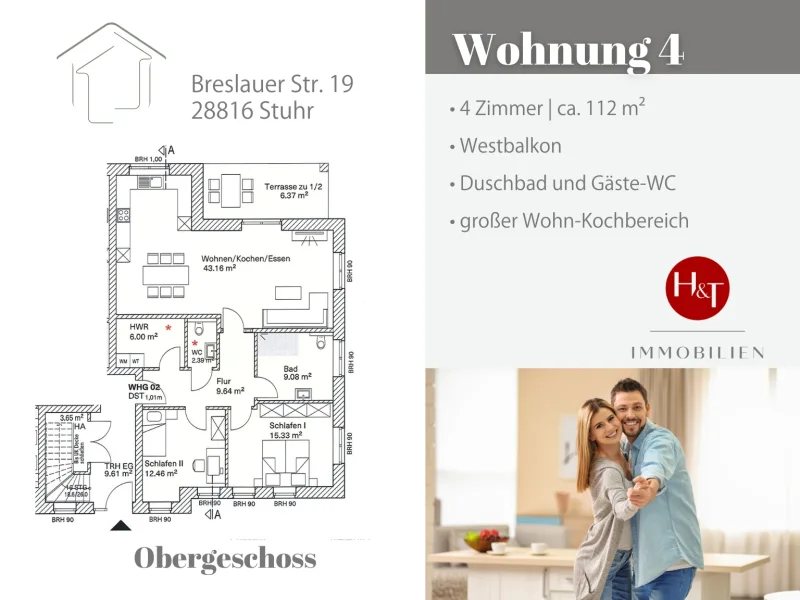 Neubau Wohnung kaufen in Stuhr Heiligenrode – Hechler & Twachtmann Immobilien GmbH - Wohnung kaufen in Stuhr - Großzügiges Wohnen im Effizienzhaus 40 EE – Die nachhaltige Einfamilienhaus-Alternative
