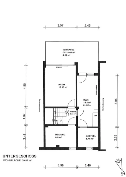 Grundriss Untergeschoss