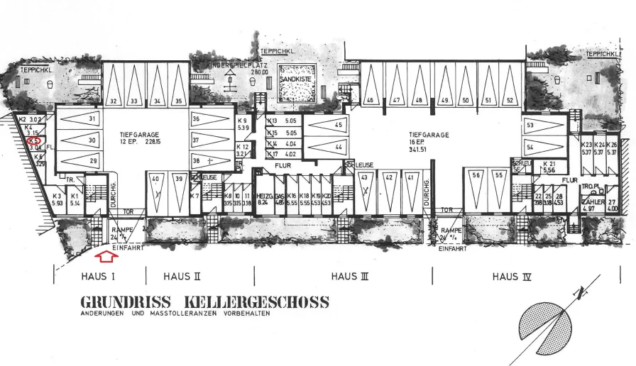 Grundriss Keller u. Tiefgarage