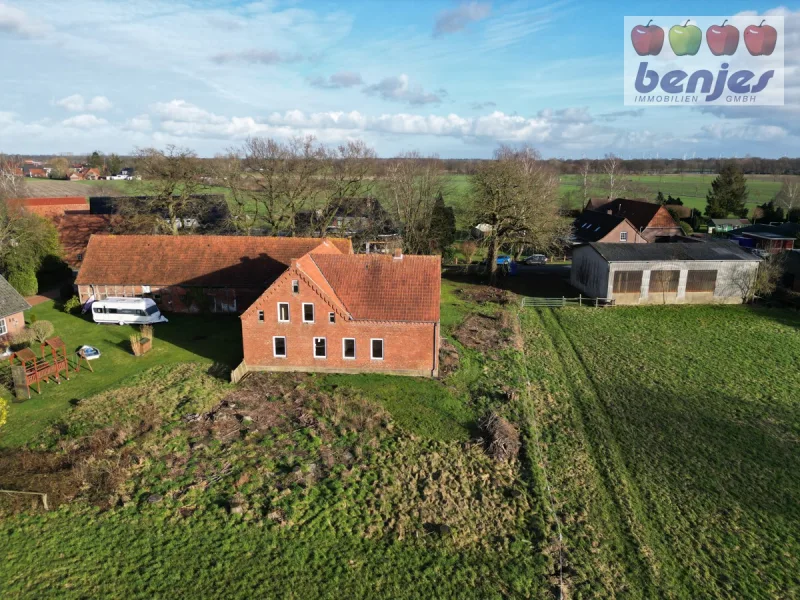 In Riede - Grundstück kaufen in Riede - Resthof zur Sanierung oder 4 Bauplätze in ruhiger Dorflage