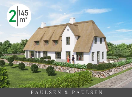  - Haus kaufen in Sylt - Neubau unter Reet: Hausteil (West) direkt an den Feldern in Morsum (Wohnen)