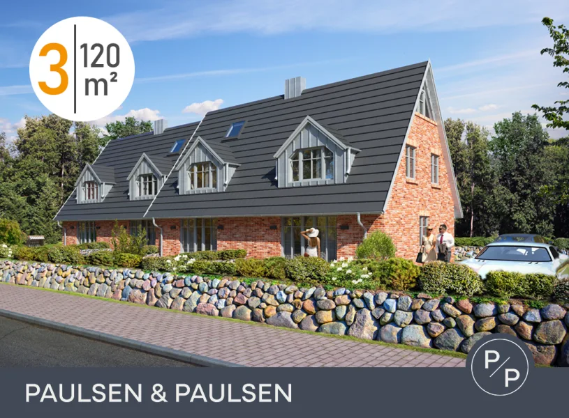  - Haus kaufen in Sylt - Neubau: Schönes Mittelhausteil (Ferienwohnen) mit Südterrasse und Weitblick über die Wiesen (WE3)