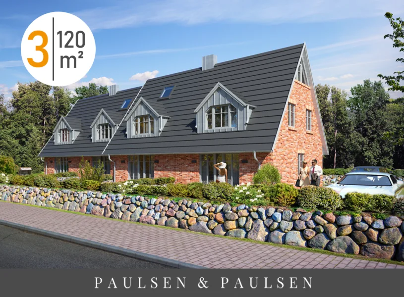  - Haus kaufen in Sylt - Neubau: Schönes Mittelhausteil (Ferienwohnen) mit Südterrasse und Weitblick über die Wiesen (WE3)