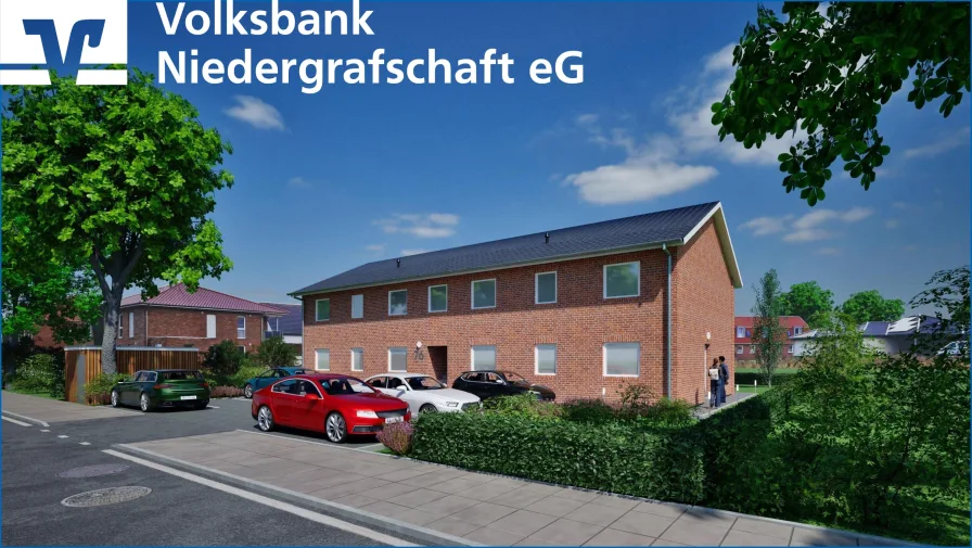 Perspektive_Straßenseite - Wohnung kaufen in Neuenhaus - Neubau von 4 modernen Eigentumswohnungen in Neuenhaus, Thesingfeld 