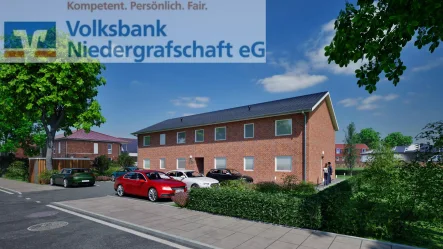 Perspektive_Straßenseite - Wohnung kaufen in Neuenhaus - Neubau von 4 modernen Eigentumswohnungen in Neuenhaus, Thesingfeld 