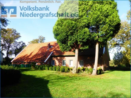 Seitenansicht Wohnhaus + Diele - Haus kaufen in Hoogstede - Bieterverfahren: Resthof in Alleinlage in der Nähe von Hoogstede