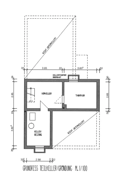 Grundriss Teilkeller