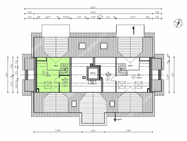 Grundriss Spitzboden Wohnung 5