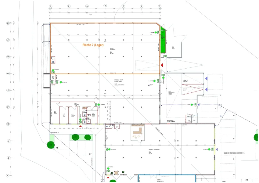 Grundriss Erdgeschoss hinten - Fläche 7