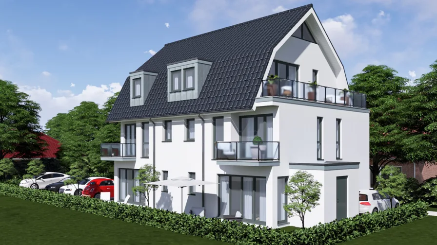 Hausansicht - Wohnung kaufen in Bad Zwischenahn - Barrierefreie 2 ZKB oder 4 ZKB Erdgeschosswohnung mit Terrasse. Neubau !