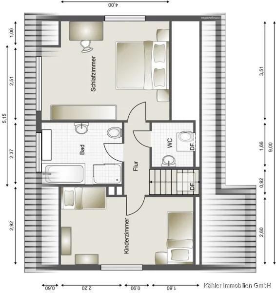 Grundriss EFH Obergeschoss