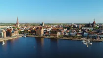 Blick auf den Stadthafen Rostock