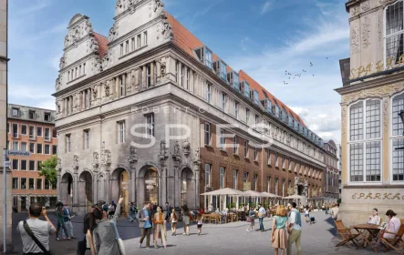 Gebäude Ansicht vom Marktplatz - Büro/Praxis mieten in Bremen - Das Kontorhaus Am Markt im Balgequartier