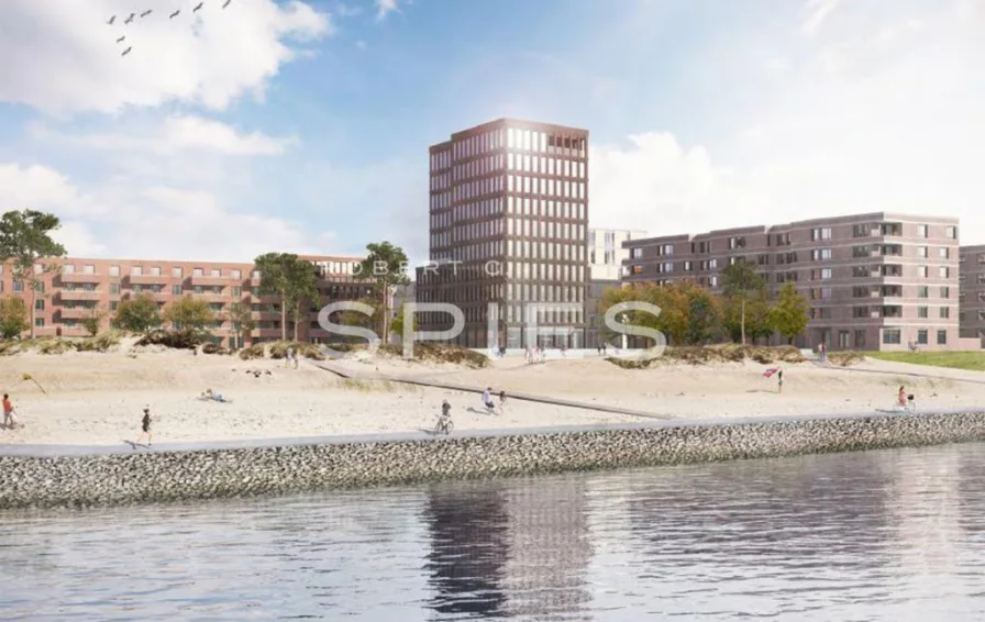 Titelbild - Büro/Praxis mieten in Bremen - Büroneubau VIEW in direkter Wasserlage am Waller Sand