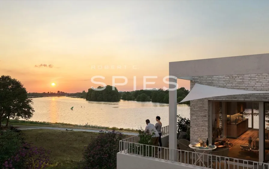 Balkon mit Wasserzeichen - Wohnung kaufen in Bremen - 3-Zimmer-Wohnung mit Blick über den Werdersee