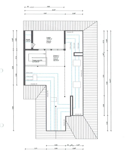 Detailplan Wohnstudio 2. Ebene DG