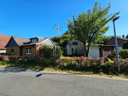 Gesamtansicht - Haus kaufen in Ritterhude - Ein Haus statt Eigentumswohnung im Grünen mit viel Potential für Handwerker in Lesumstotel