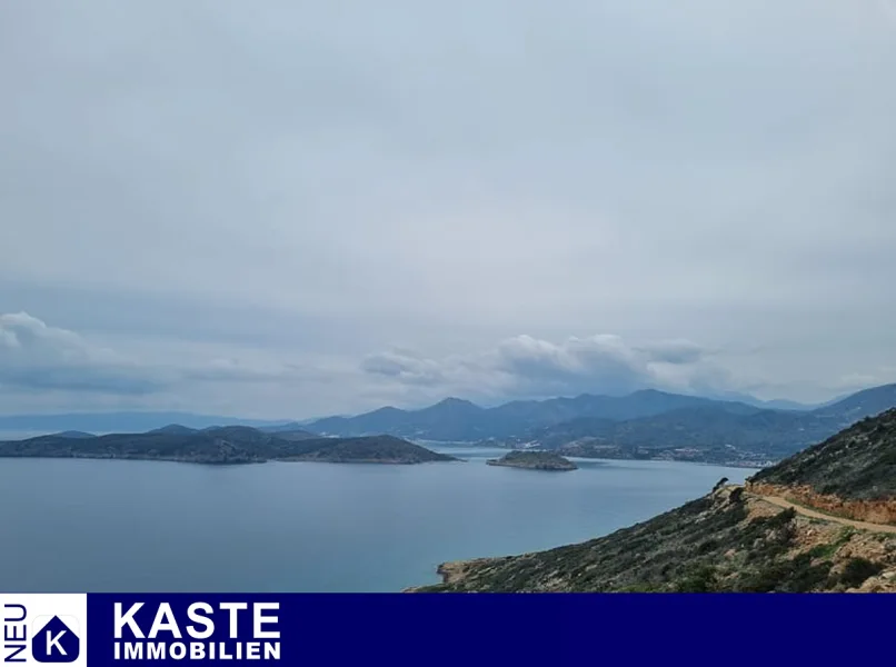 Titel - Grundstück kaufen in Elounda - Baugrundstück mit Panoramablick über das Meer bei Elounda auf Kreta.