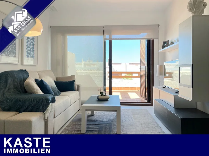 Titel - Wohnung kaufen in Pulpí - Penthouse-Apartment in Strand-Nähe mit Dachterrasse und Meerblick an der Costa de Almería