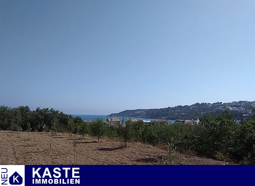 Titel - Grundstück kaufen in Vamos - Großes ebenes Grundstück am Ortsrand mit Meerblick und Baugenehmigung auf Kreta.