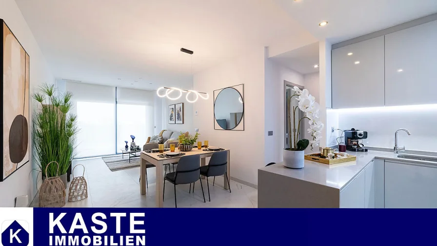 Titelbild - Wohnung kaufen in Playa de Poniente/Benidorm - Modernes Apartment mit Klimaanlage, Meerblick und Terrasse im malerischen Valencia.