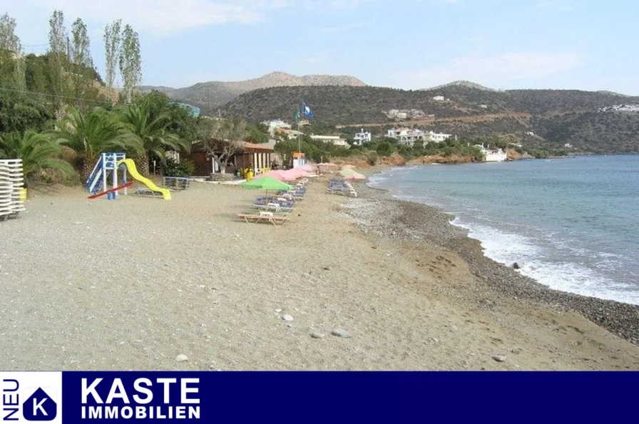 Titel - Grundstück kaufen in Agios Nikolaos - Erschlossenes Grundstück mit Baugenehmigung und Meerblick in ruhiger Lage auf Kreta.