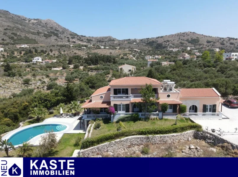 Titel - Haus kaufen in Plaka  - Meerblick Villa mit 4 Wohnungen Garten und Pool | Kreta