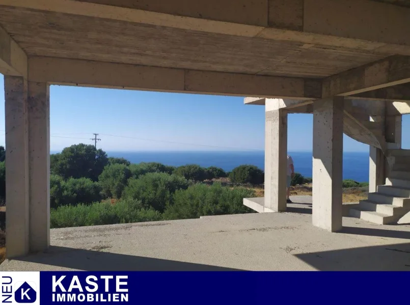 Titel - Grundstück kaufen in Loumas - Im Bau befindliche Villa mit tollem Meerblick im schönen Loumas bei Elounda auf Kreta.