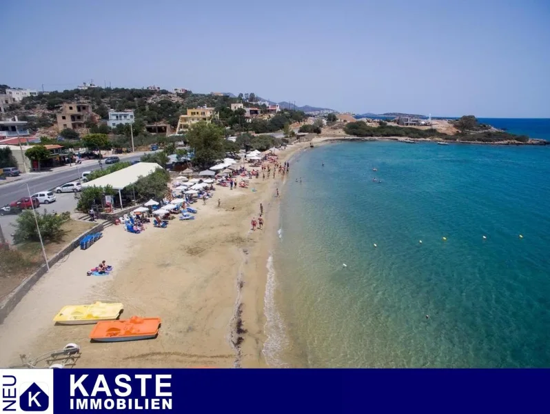 Titel - Grundstück kaufen in Ammoudara - Erschlossenes, kurzfristig bebaubares Baugrundstück mit Meerblick in der Nähe vom Strand auf Kreta.