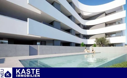 Titel - Wohnung kaufen in Porto de Mós - 2 Schalfzimmer Neubau-Apartment / Erstbezug mit Pool in Porto de Mós | Lagos