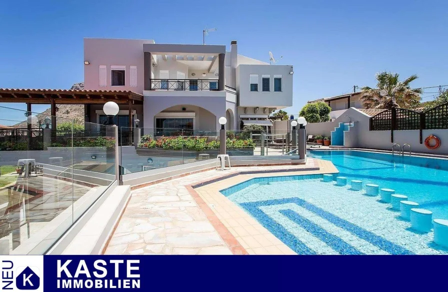 Titel - Haus kaufen in Stavros - Luxuriöse Villa am Strand mit Meer- und Bergblick auf Kreta