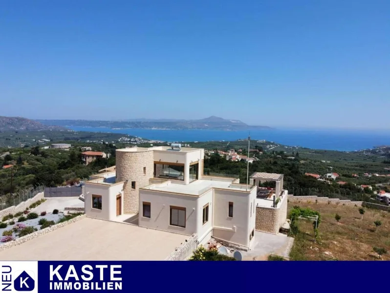 Titel - Haus kaufen in Tsivaras - Hochwertige Luxusvilla mit toller Aussicht in ruhiger Lage auf Kreta.